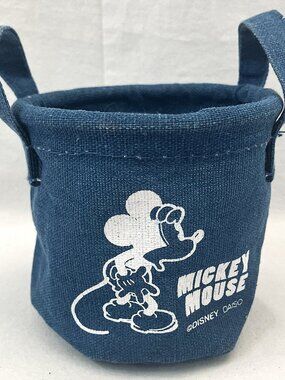 Tiny Navy Canvas Mickey Mouse Small Tote Bag